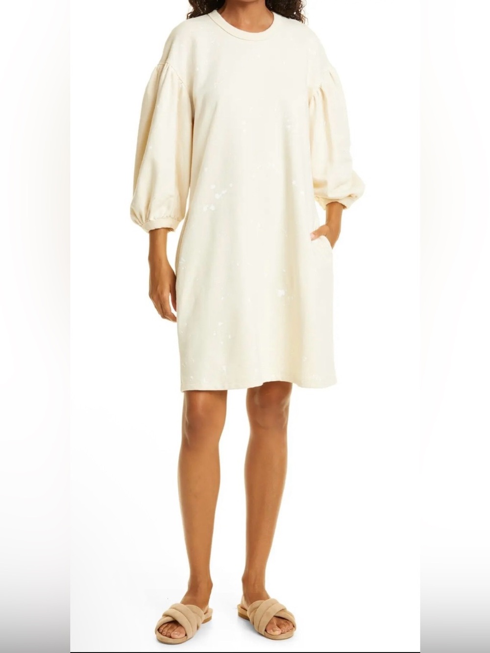 CLARE V Drop-shoulder sweatshirt dress, size XS